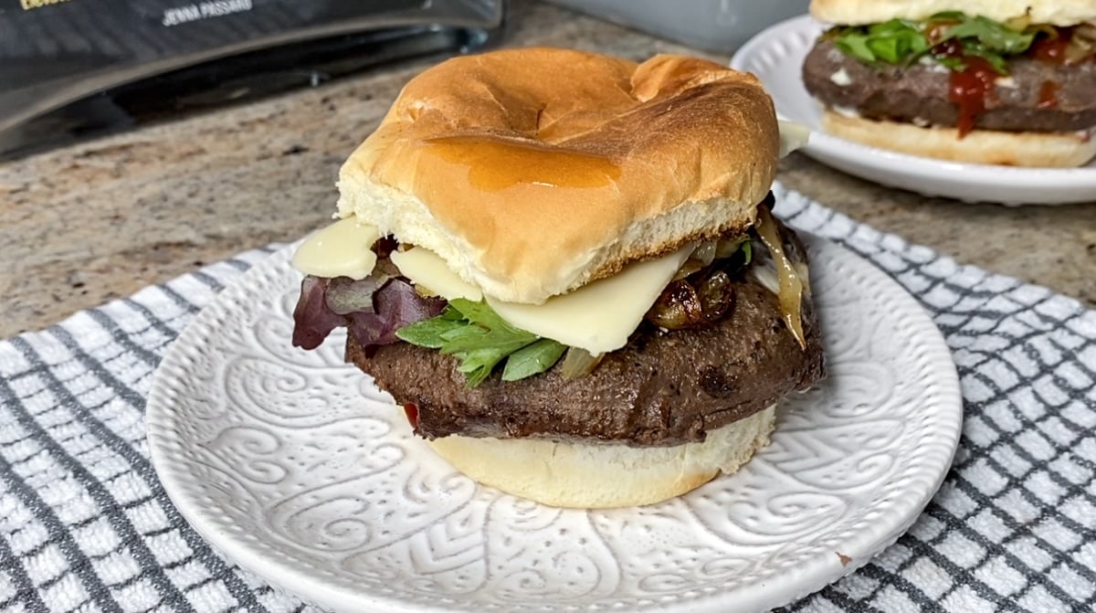 Sous vide burgers seared in mayo