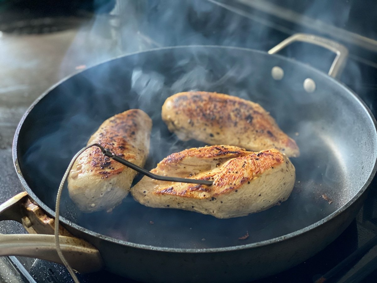 making a simple dinner with chicken breast