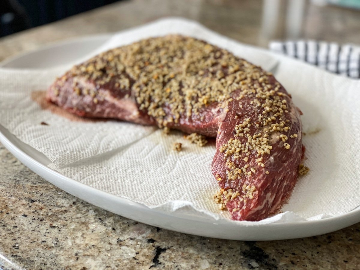 sous vide tri tip with garlic seasoning