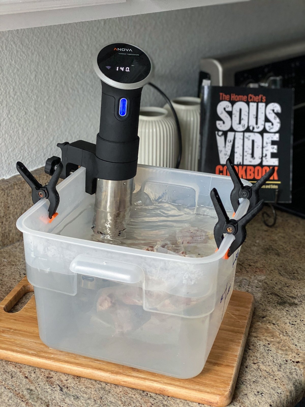 sous viding chicken with Anova sous vide machine