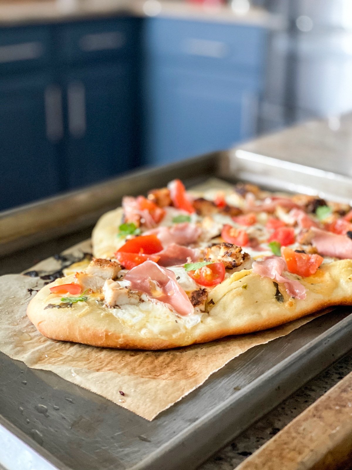 oven baked pizza on store bought crust