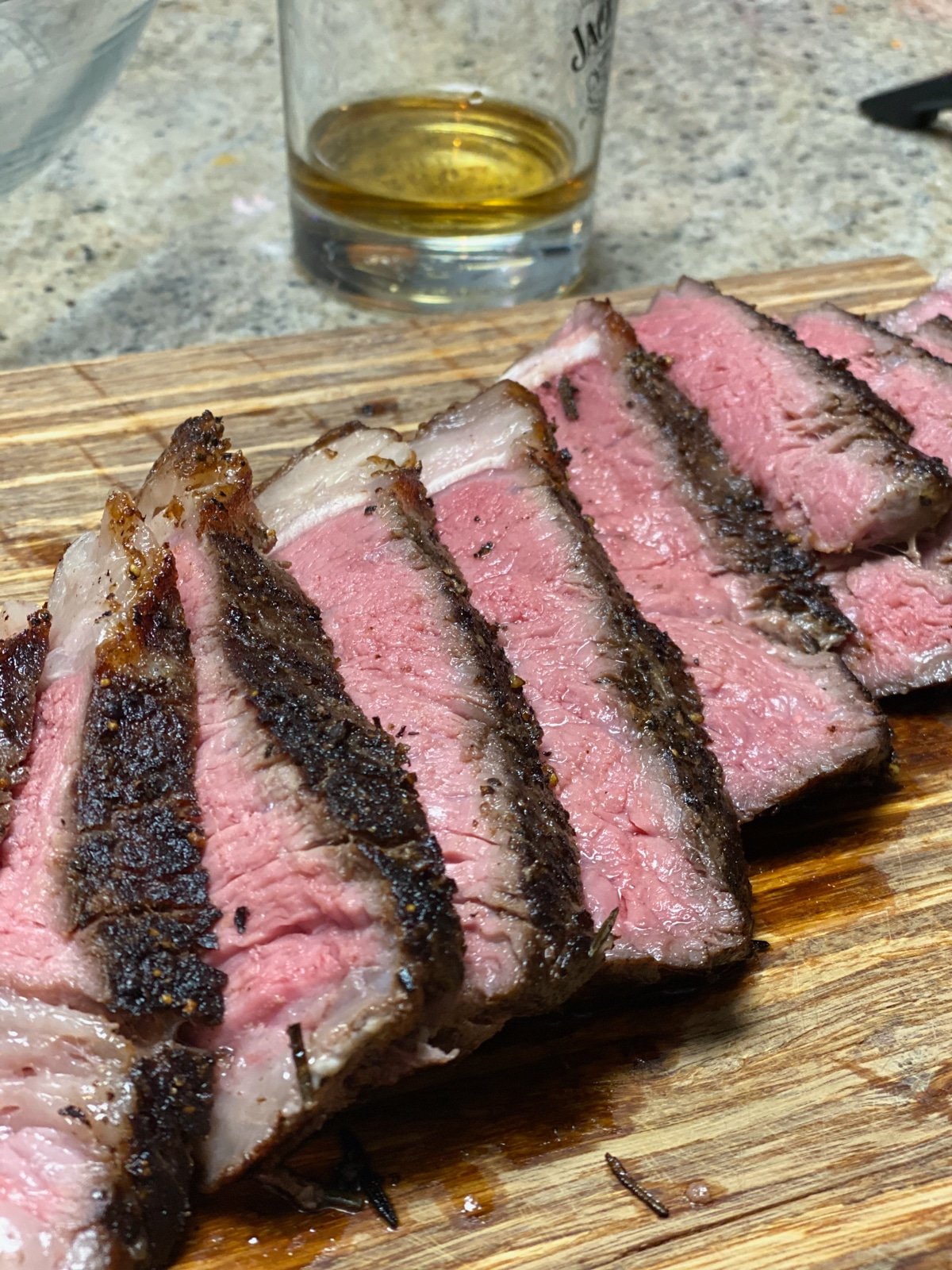 Sous vide new york strip steak