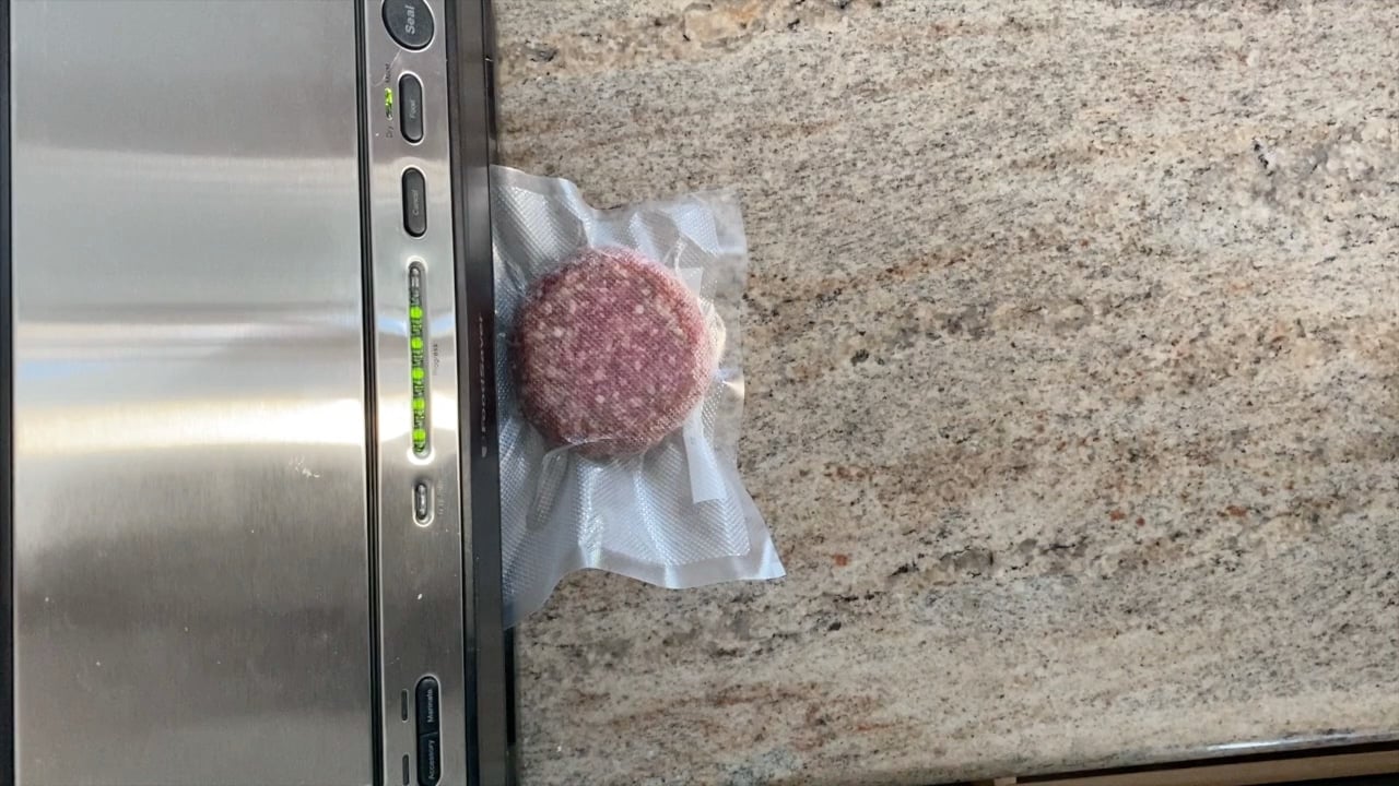 vacuum sealed lamb burger patty