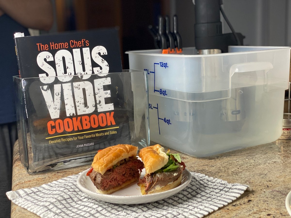 sous vide burgers recipe from the home chef's sous vide cookbook and anova machine