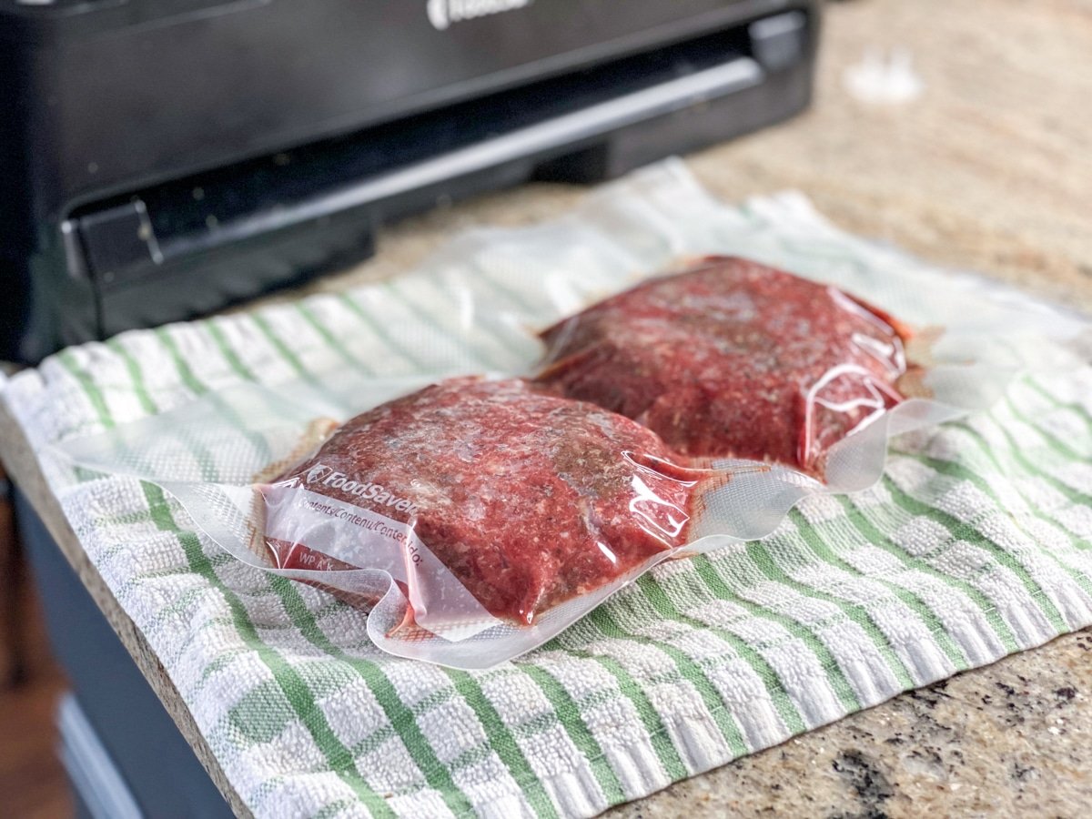 ground beef patties vacuum sealed