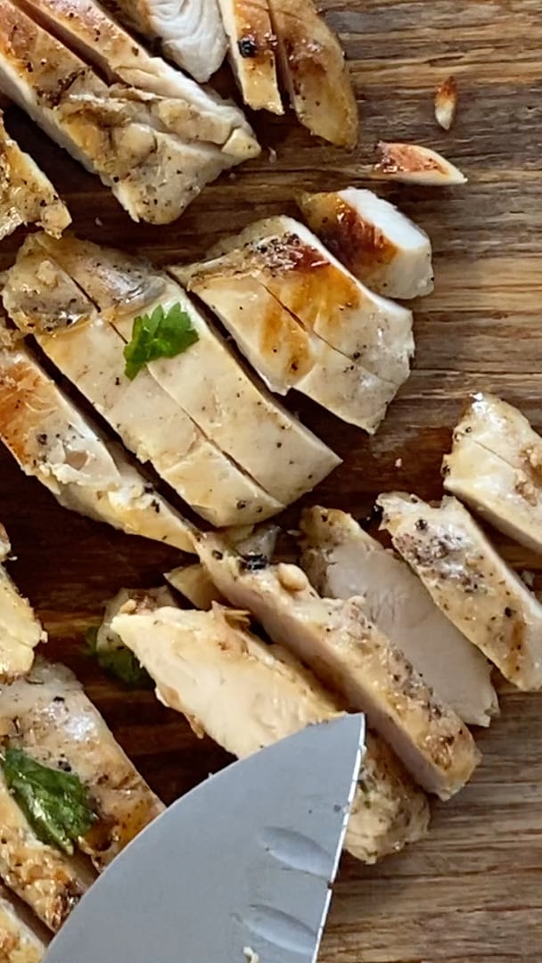 sliced chicken breast sous vide cooked