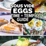 Pinterest pin for This sous vide egg time and temperature guide