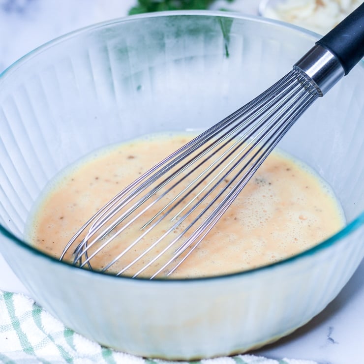 whisking sous vide egg bites ingredients