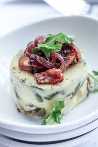 sous vide breakfast with egg bites and caramelized onions