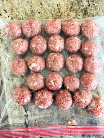 ground beef sous vide meatballs ready to sous vide
