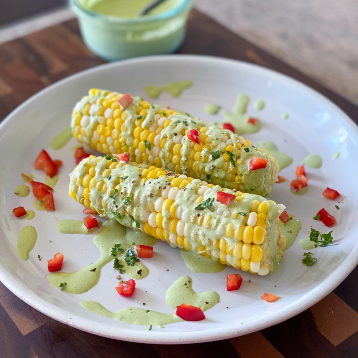 Sous Vide Sweet Corn Side Dish With Cilantro Sauce