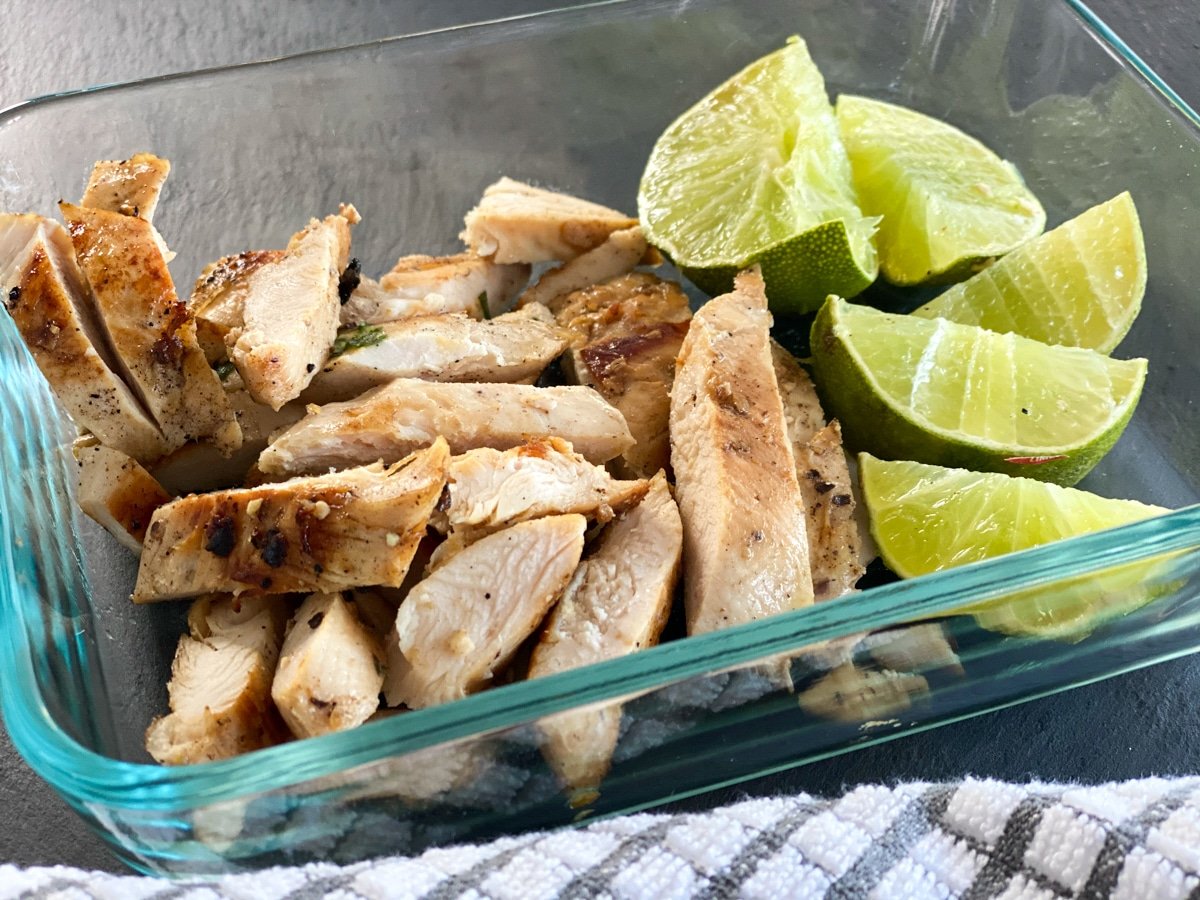 marinated chicken sous vide cooked with limes