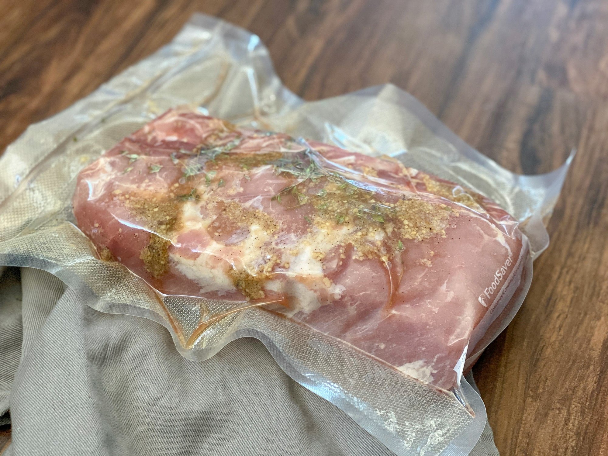 vacuum sealed sous vide pork roast