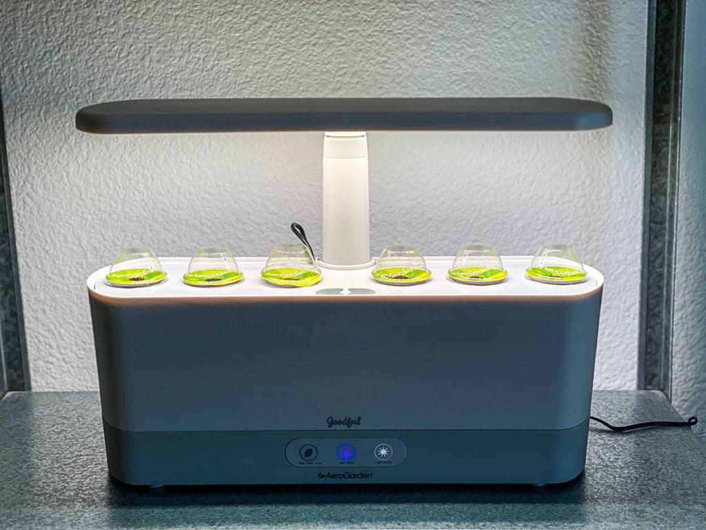 aerogarden setup with seed pod covers