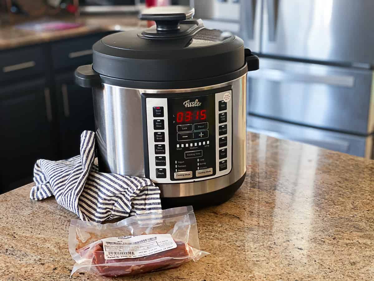 Fissler SousPrime multipot with short ribs in kitchen