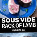 step by step photos of how to make sous vide rack of lamb with text overlay