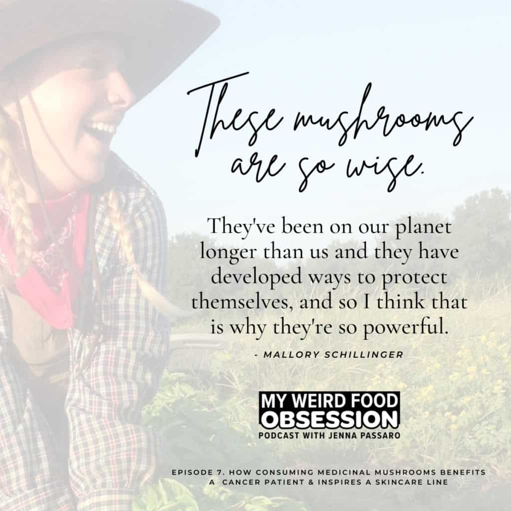text overlay of inspirational quote by mallory schillinger with mallory wearing a hat and bandana in a field in the background