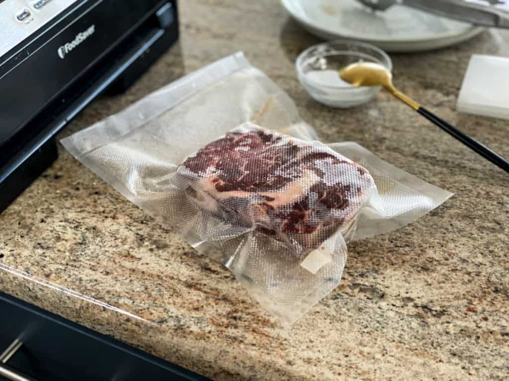 foodsaver vacuum sealer with vacuum sealed boneless ribeye steak