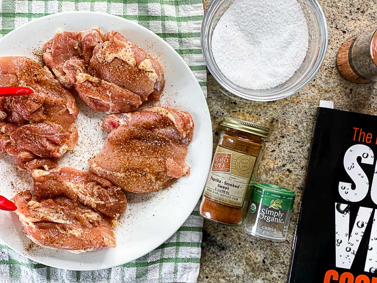 seasoned boneless skinless chicken thighs with spices