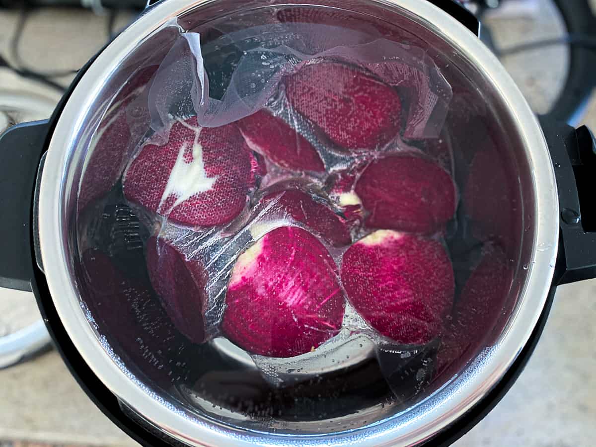cooking sous vide beets in a multipot