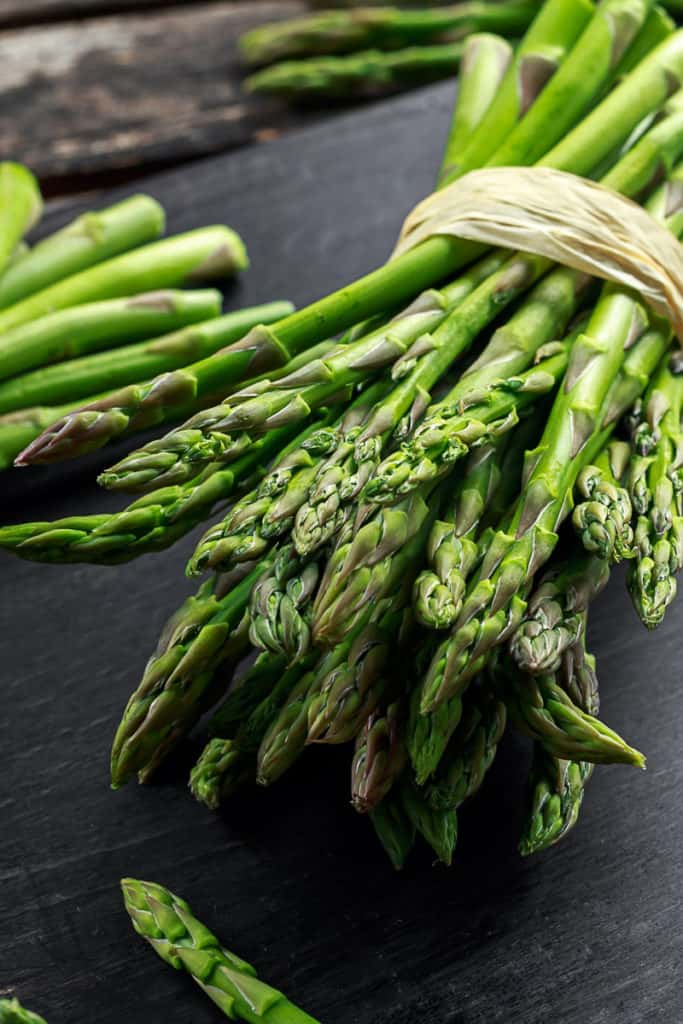 Side shot of asparagus.