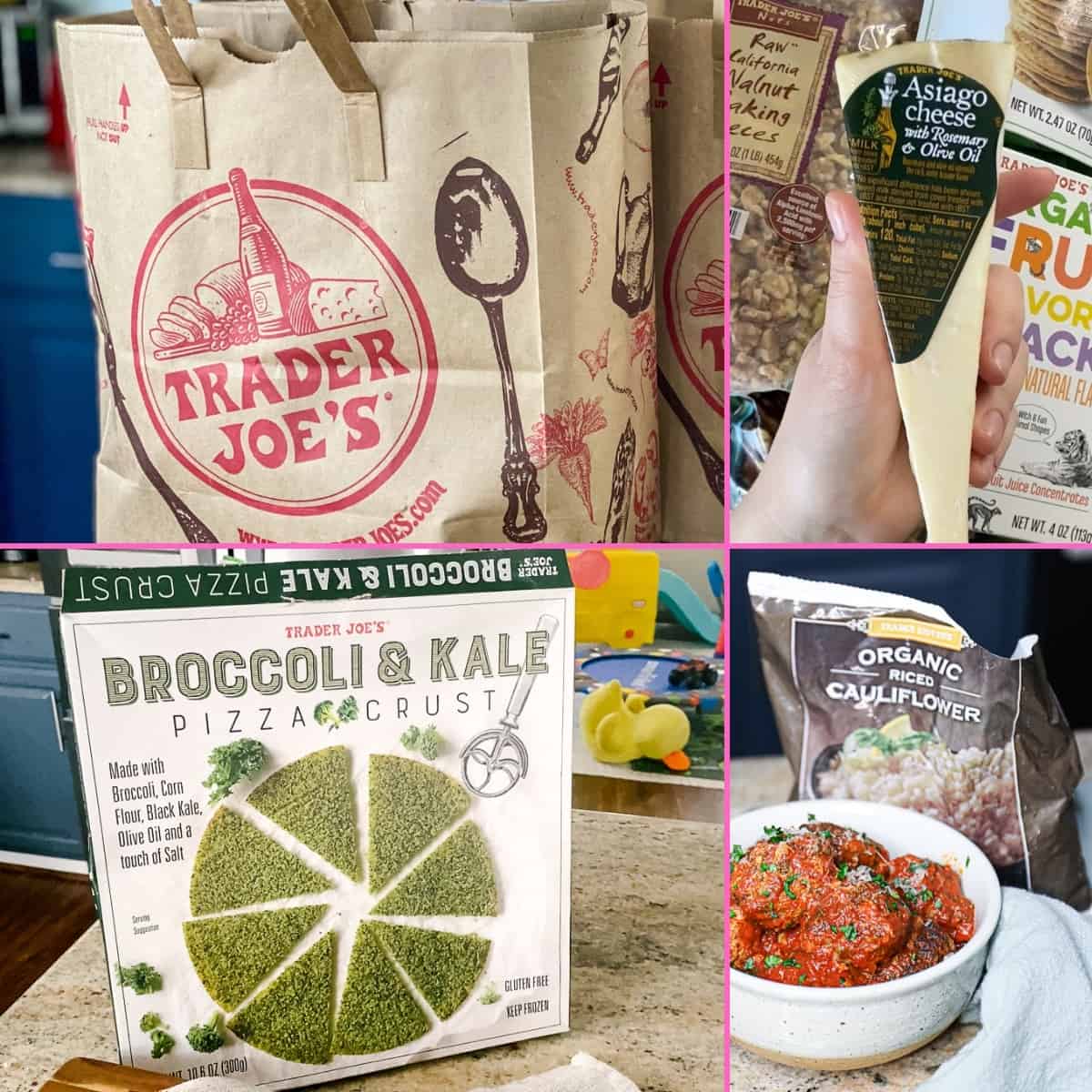 Collage of must have Gluten Free Trader Joe’s Haul Products.