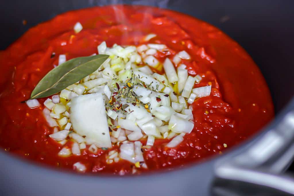 Homemade Pasta Sauce Recipe With Crushed Tomatoes Sip Bite Go