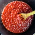 Homemade Pasta Sauce With Spoon in a pot.