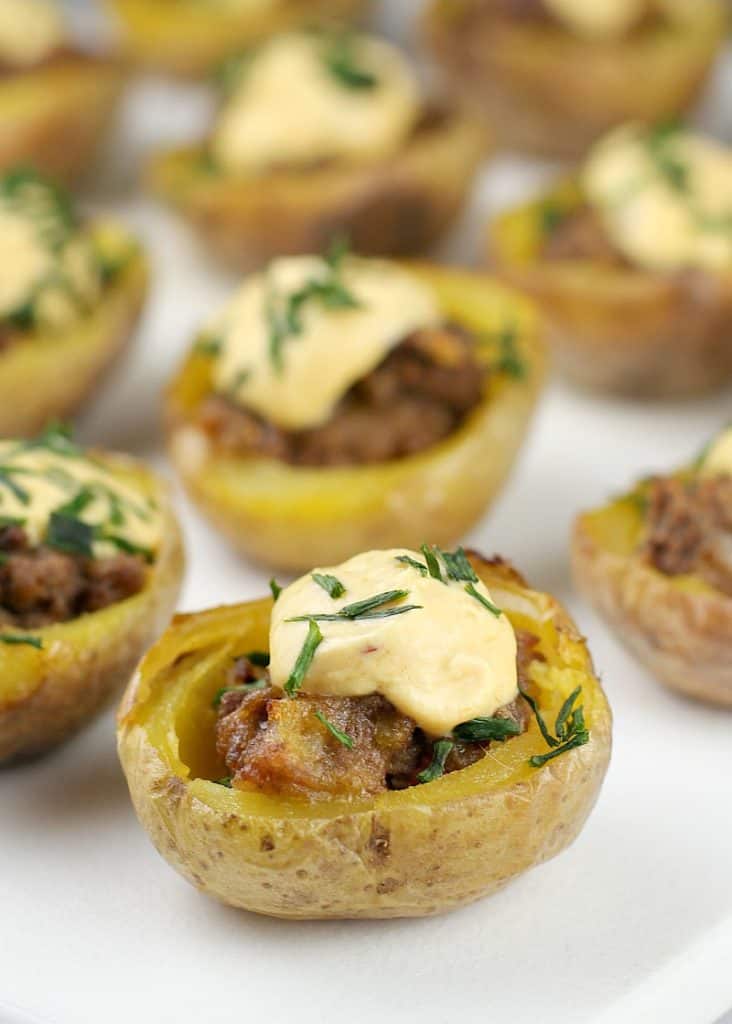 Mini Cheeseburger Potato Bites