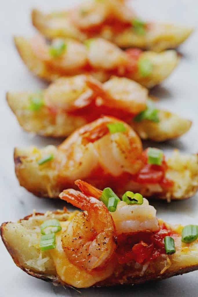 Shrimp Nacho Potato Skins