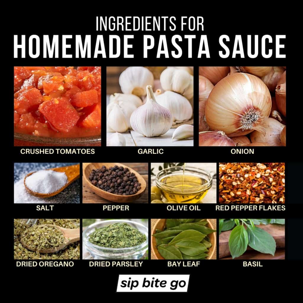 Homemade Pasta Sauce Recipe With Crushed Tomatoes Sip Bite Go