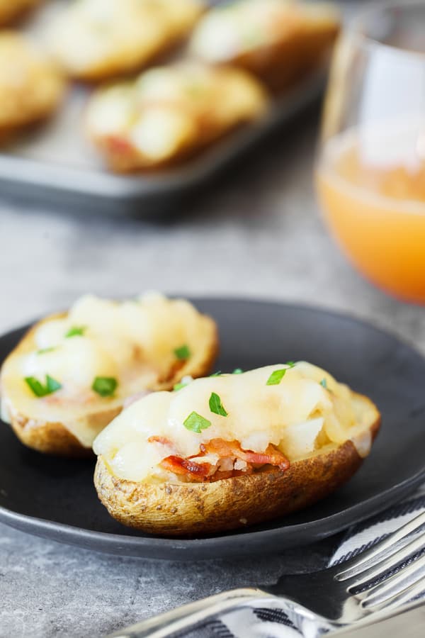 Cheesy Bacon Garlic Stuffed Potato Skins