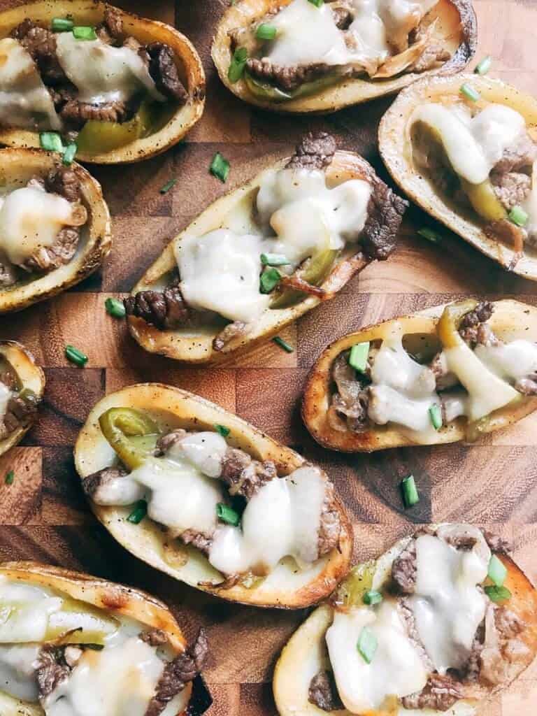 Philly Cheesesteak Potato Skins