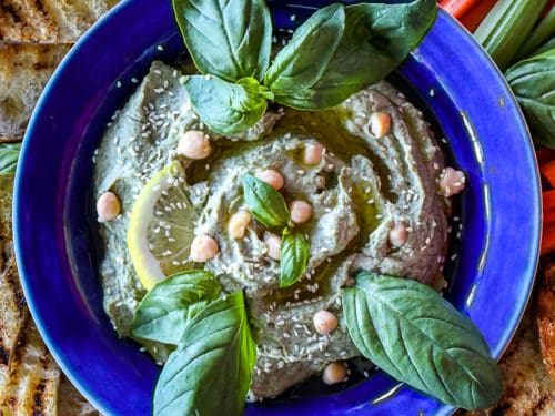 Creamy Basil Hummus Recipe Sip Bite Go