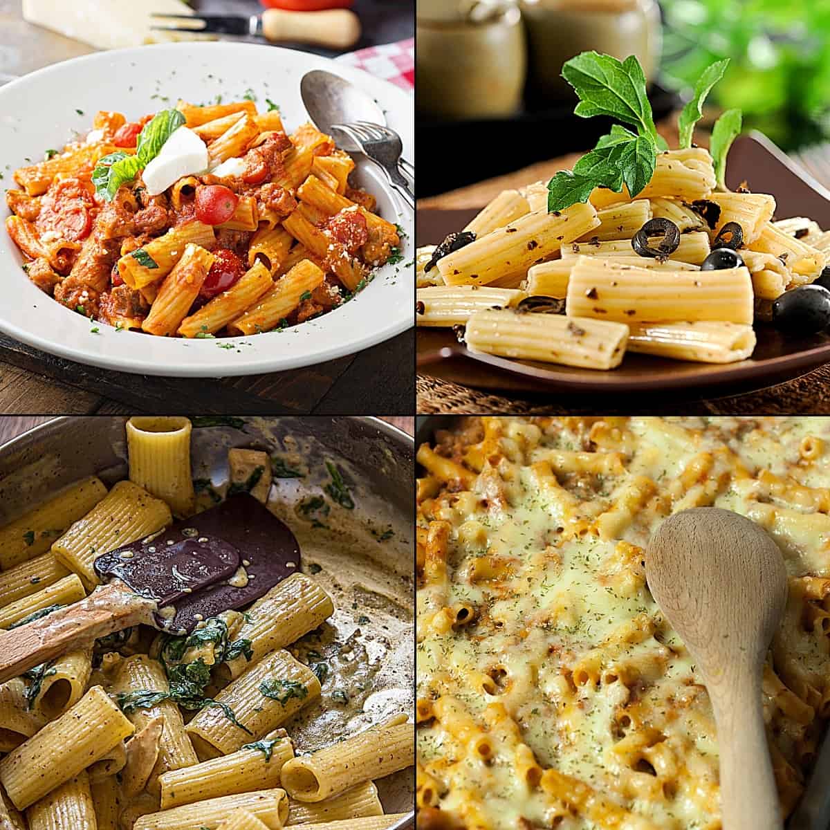 Examples of which pasta shape to use for baked pasta dishes