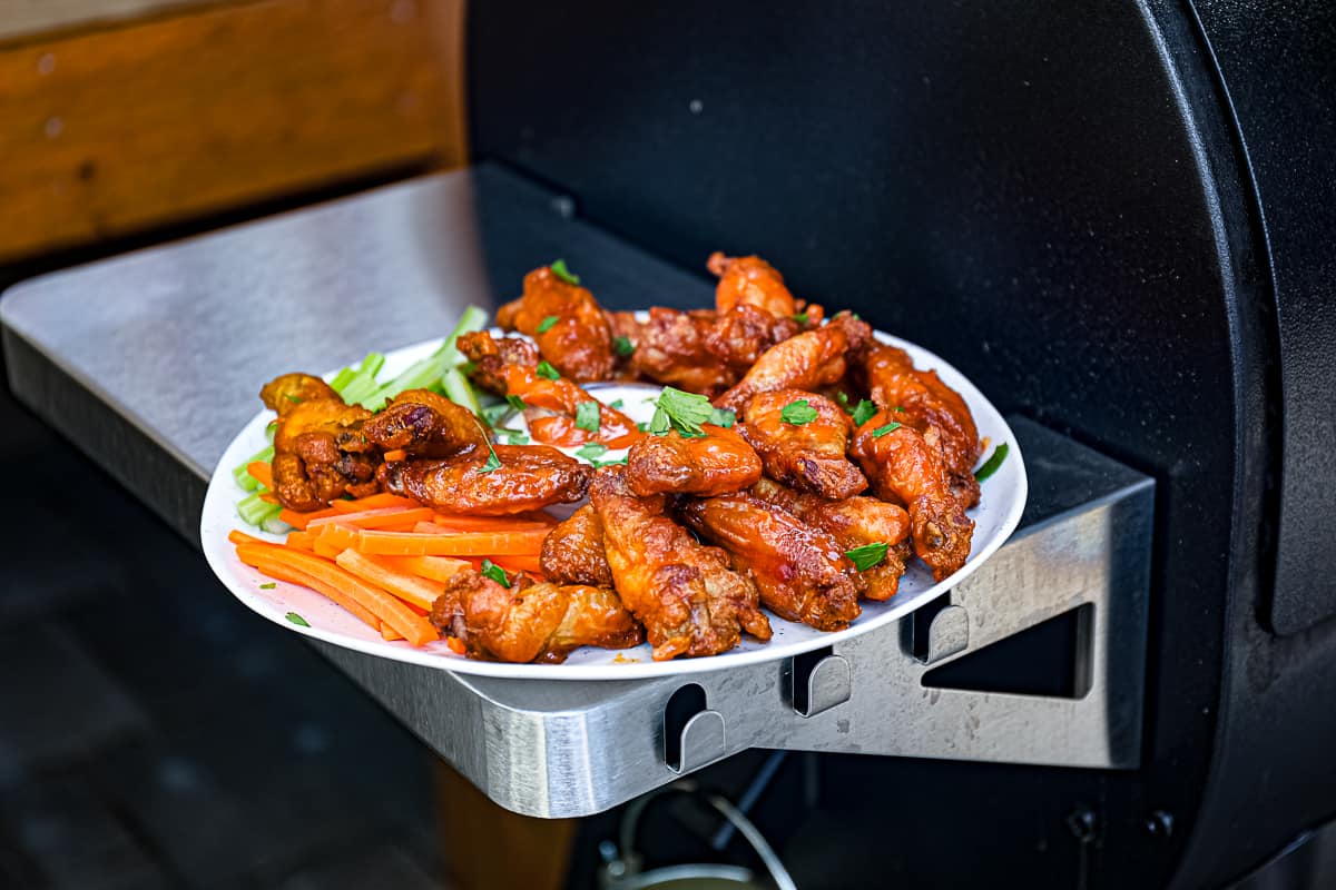 Smoked Hot Chicken Wings on Traeger grill.