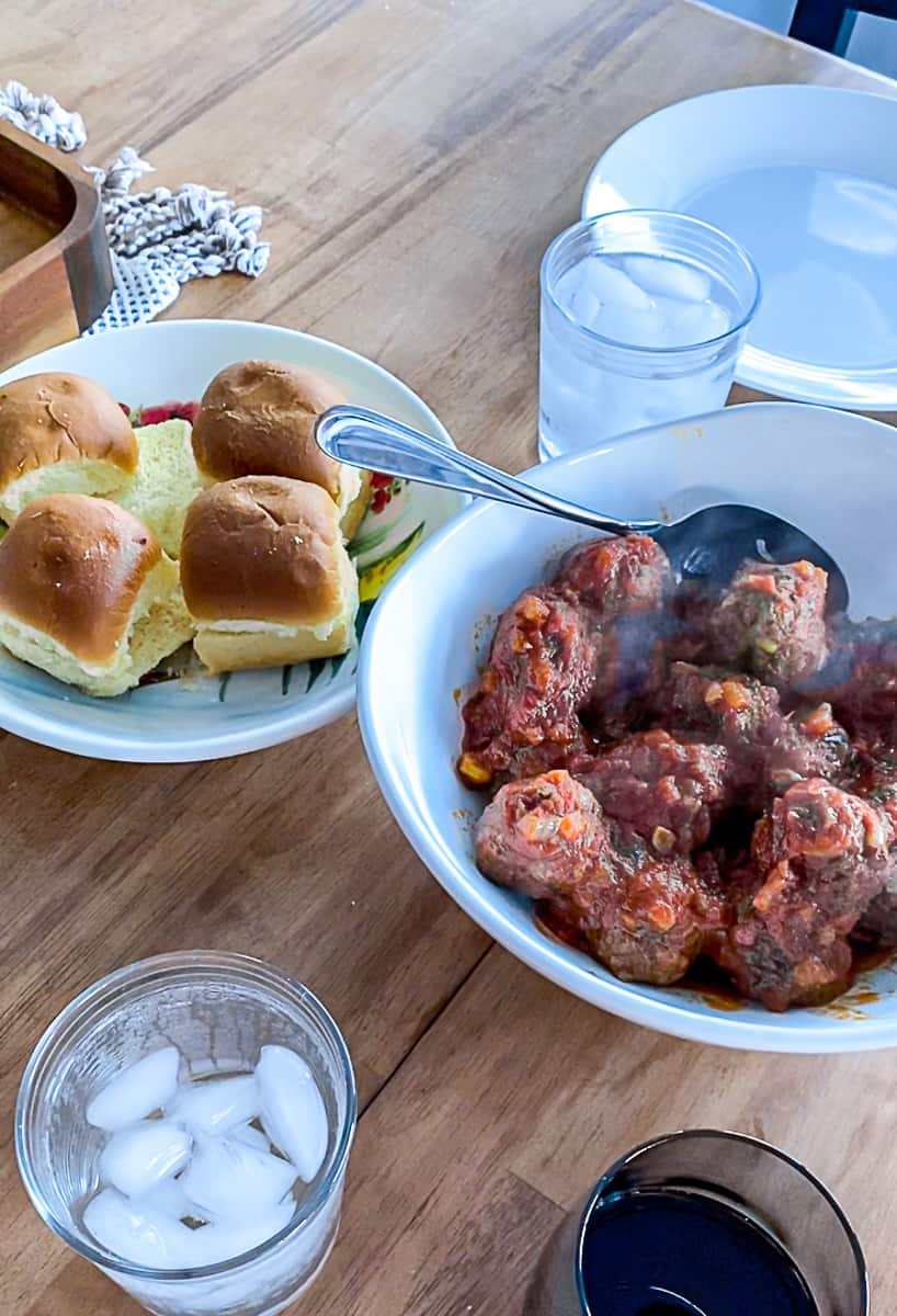 serving party platter Hawaiian Roll Meatball Sliders for sunday dinner idea