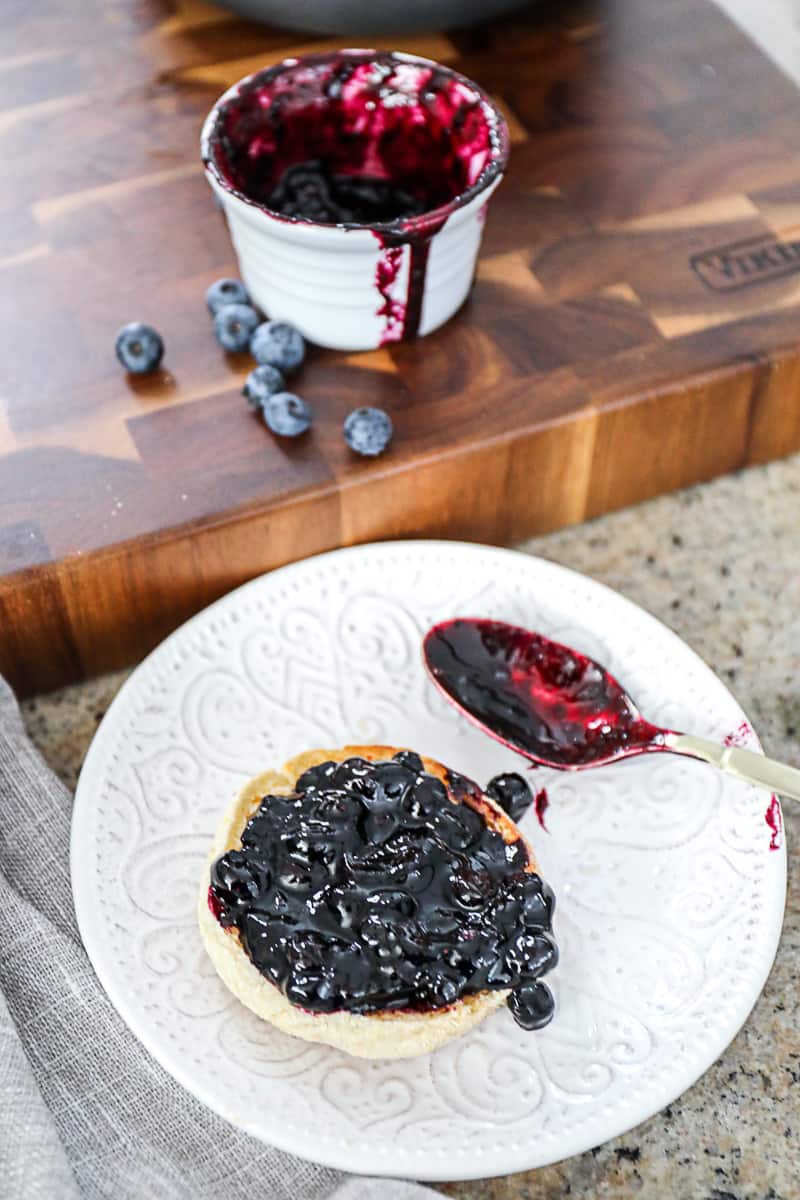 Easy Blueberry Compote English Muffin