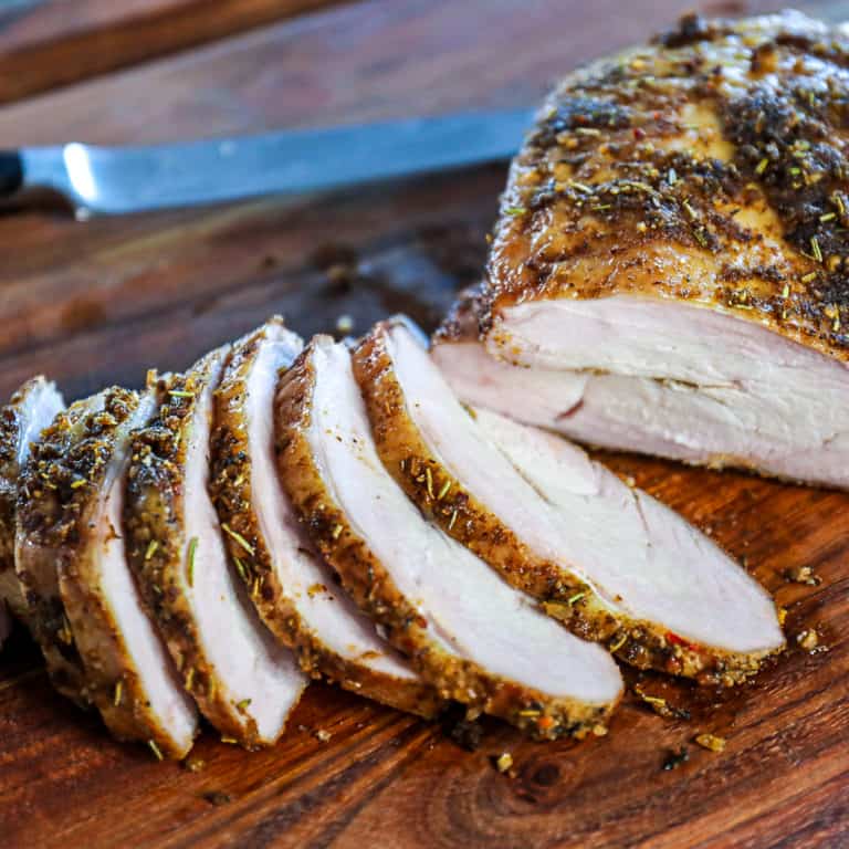 Smoked Turkey Breast Without Brine (Traeger Pellet Grill Demo) - Sip ...