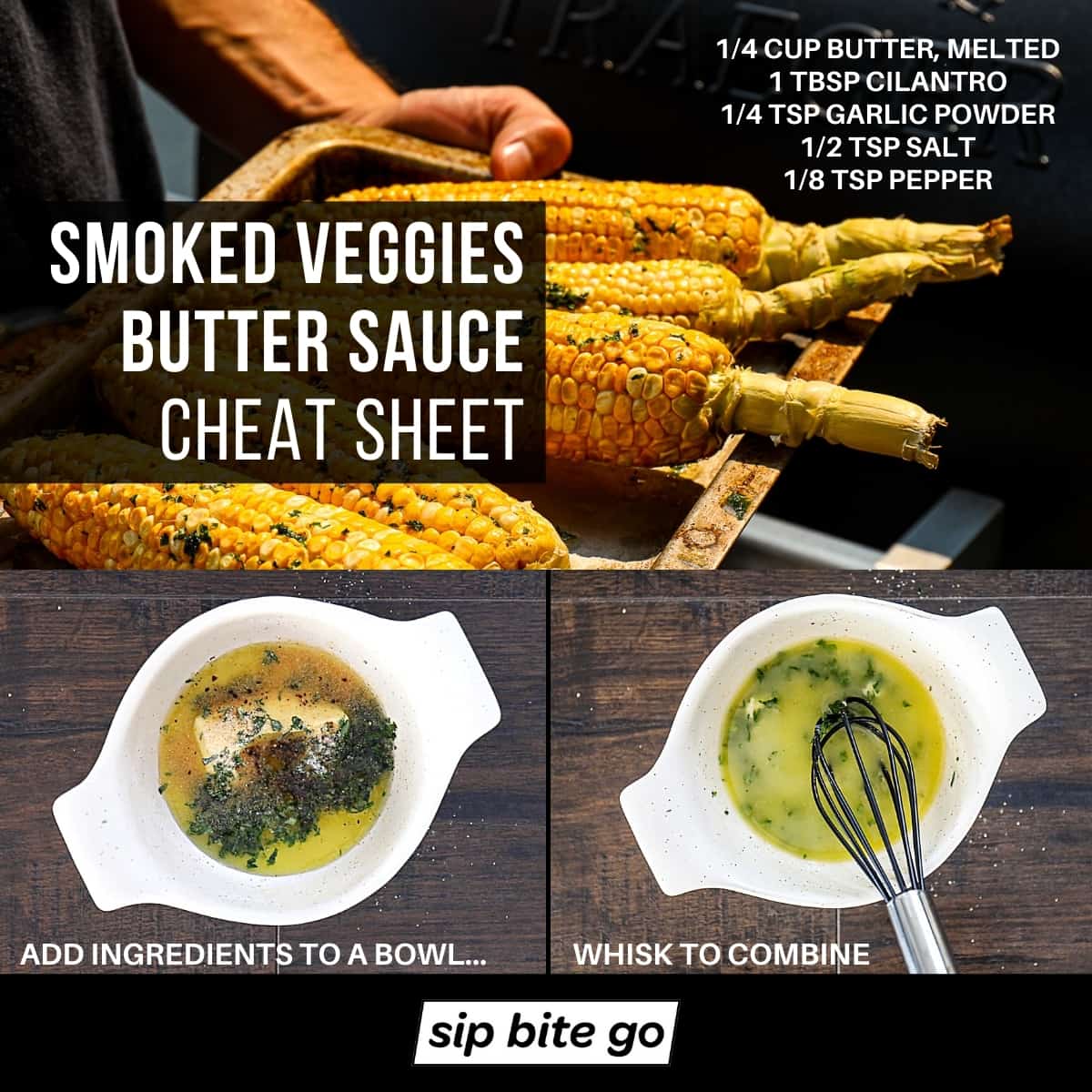 Infographic smoked corn on the cob butter sauce recipe
