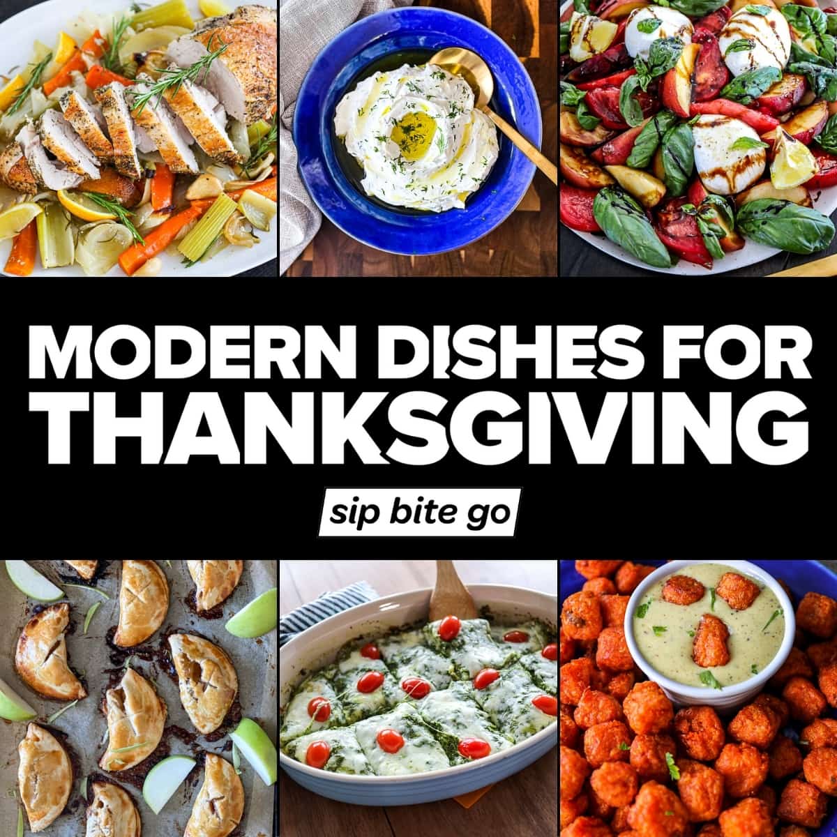 Modern Thanksgiving menu recipe dishes