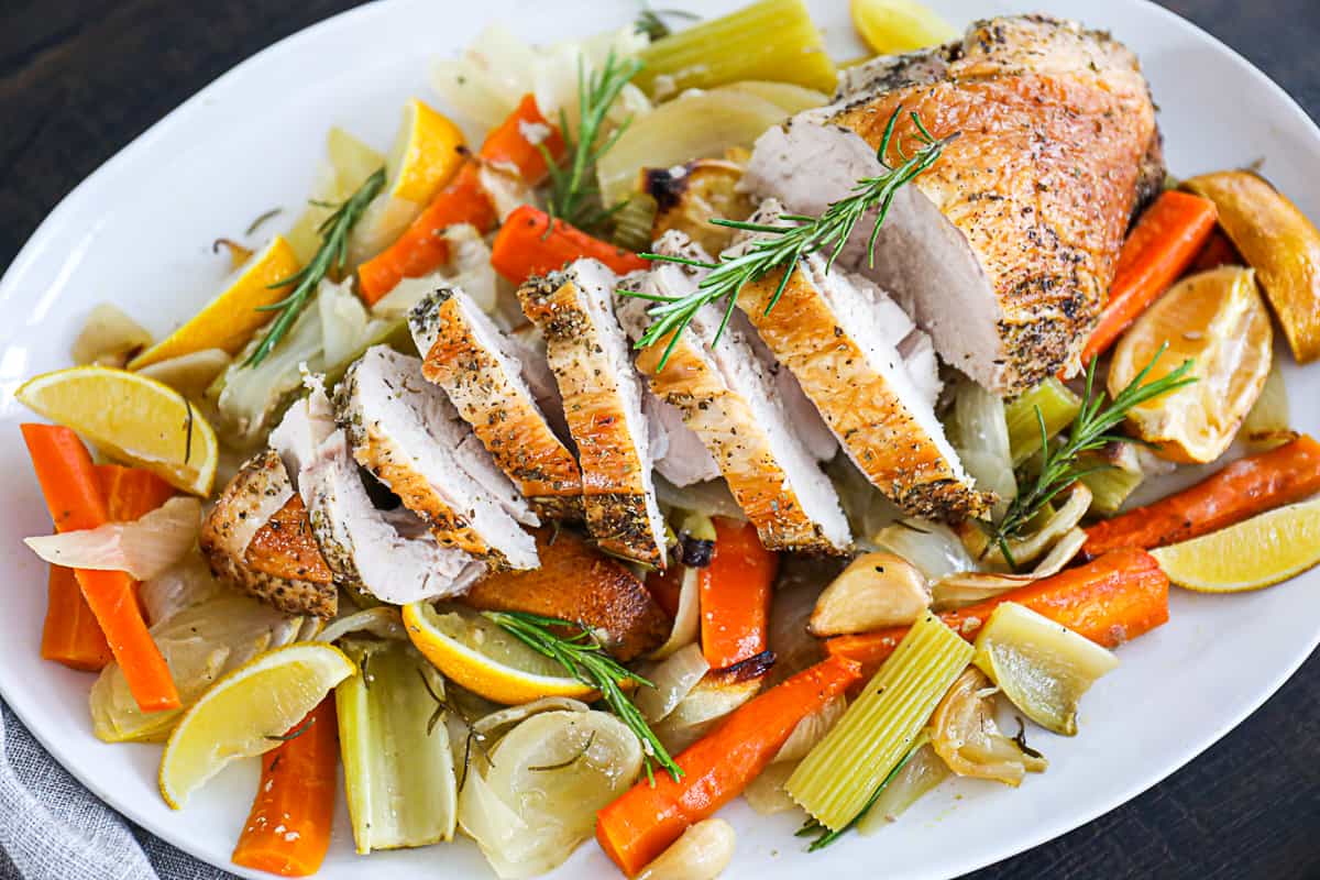 Roasted turkey breast thanksgiving dish