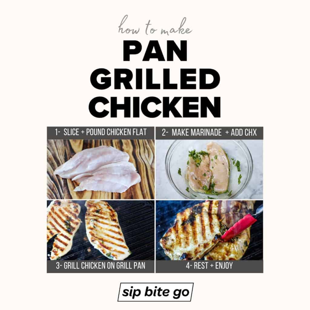 Easy Pan Grilled Chicken On Stove (Indoor Grill Recipe) Sip Bite Go