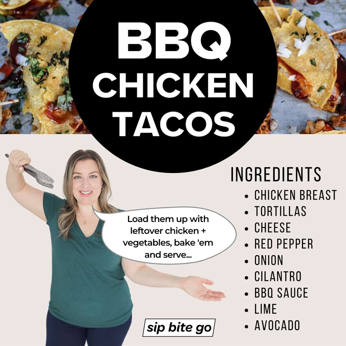 Ingredients list for Sheet Pan BBQ Chicken Tacos recipe