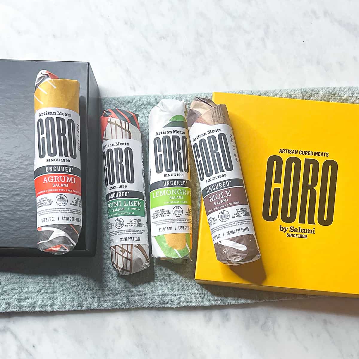 Coro Salumi Sampler Box Gift for Charcuterie Lovers