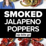 Traeger smoked Jalapeno Poppers recipe images with text overlay