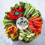 Christmas Veggie Tray Easy Holiday Wreath Platter or Charcuterie Appetizer Idea Sip Bite Go