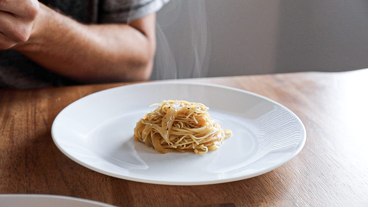 Fresh pasta on a plate