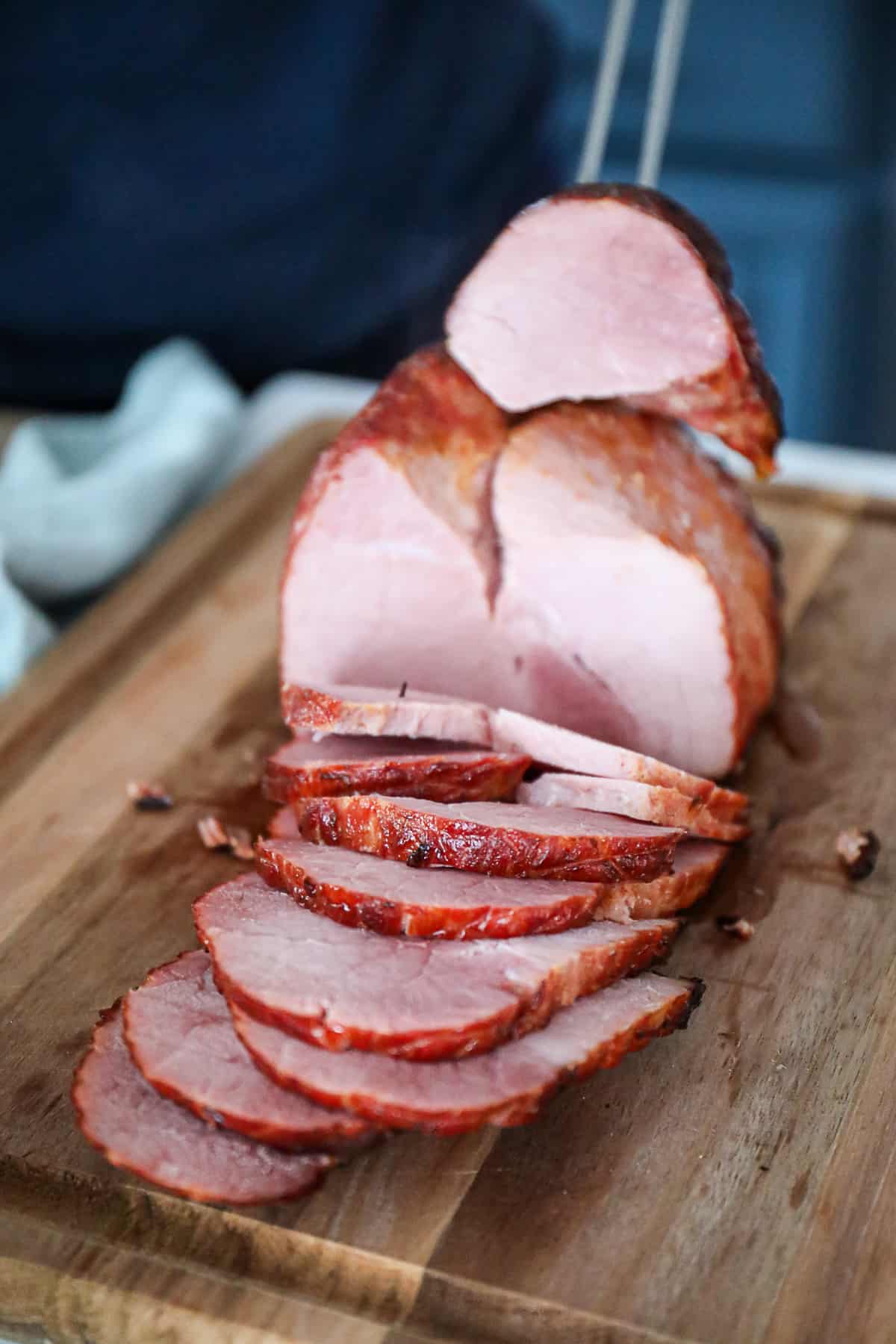 Sliced Traeger Smoked Ham Boneless