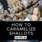 Caramelized shallots recipe photos with text overlay
